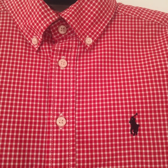 RALPH LAUREN TWO (BLUE AND RED) SHIRTS FOR BOYS, SZ. 10-12 - Picture 7 of 9